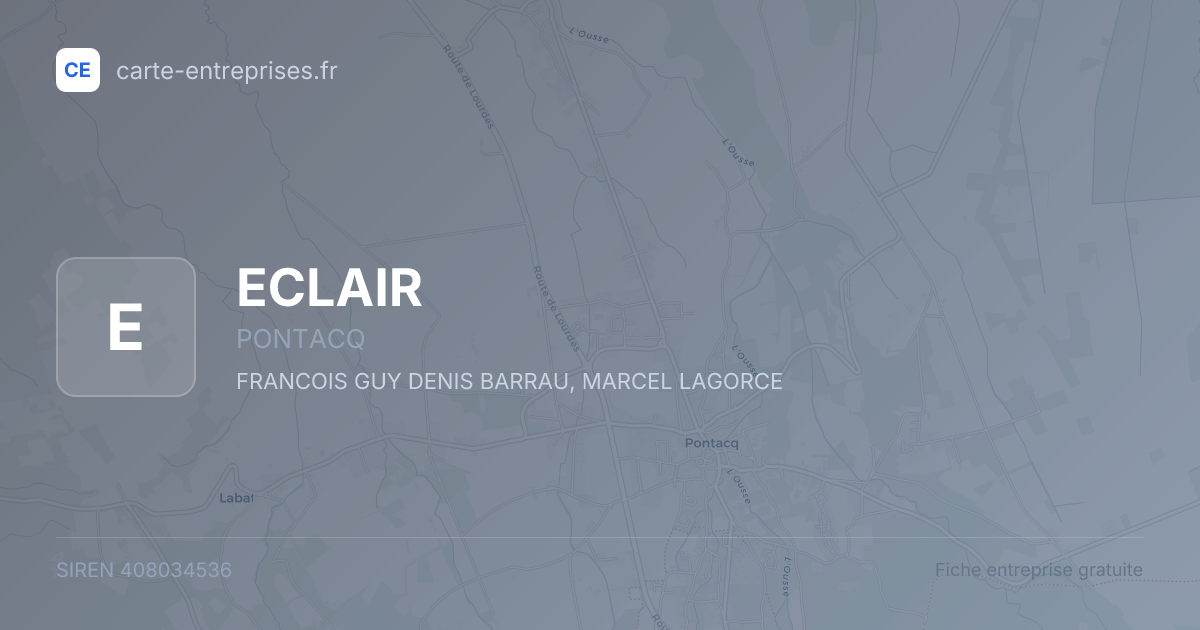 ECLAIR — 408034536 — fiche entreprise