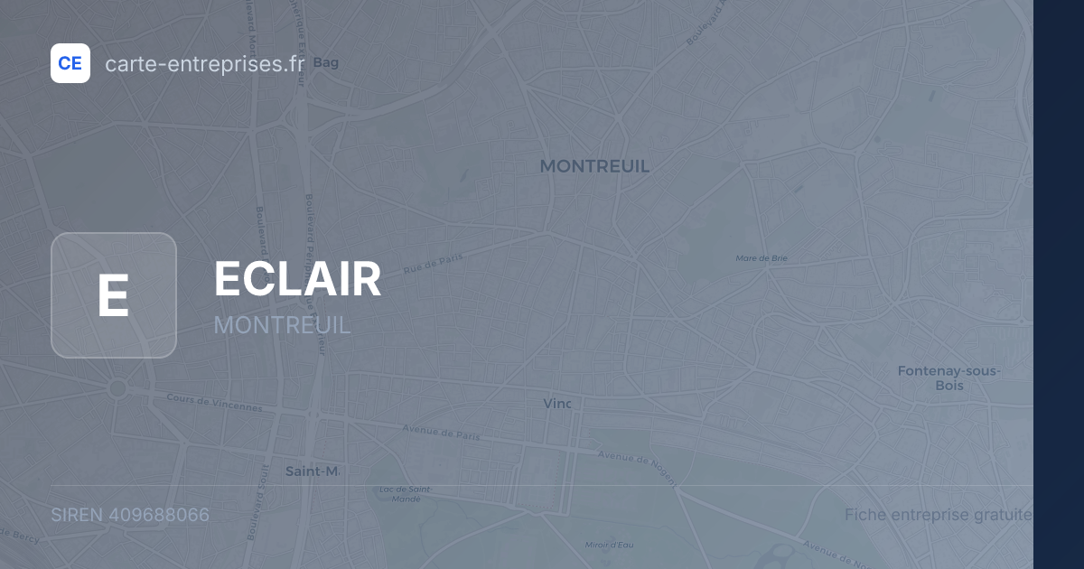 ECLAIR — 409688066 — fiche entreprise