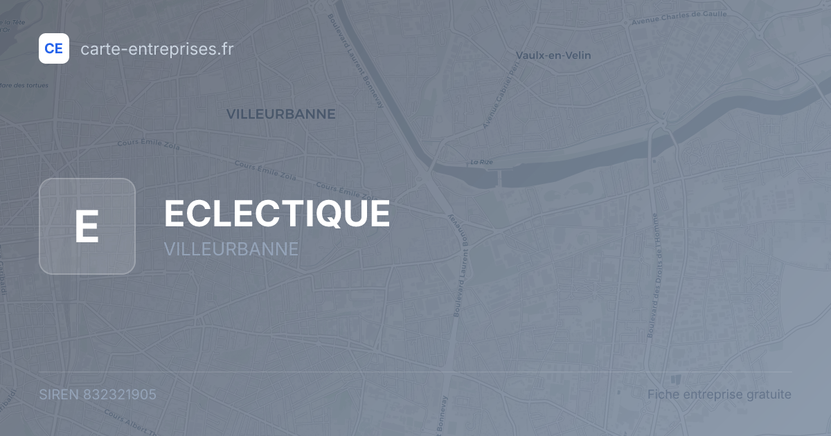 ECLECTIQUE — 832321905 — fiche entreprise