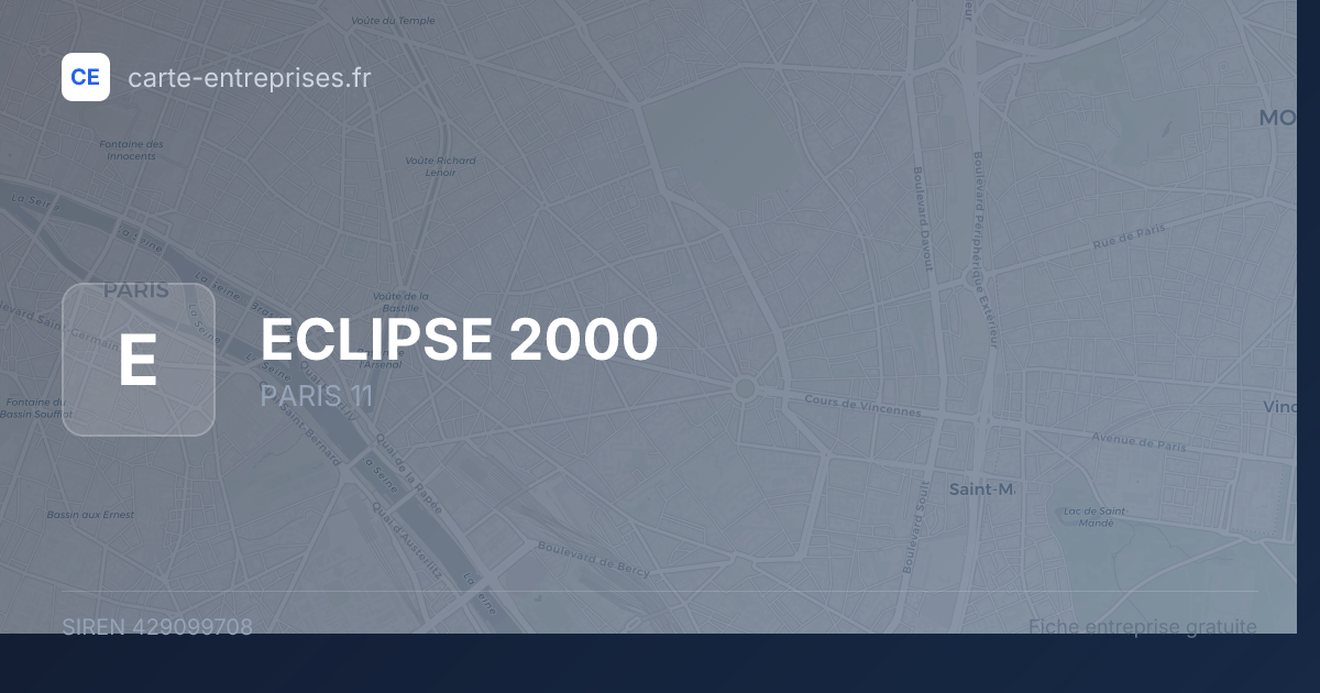 ECLIPSE 2000 — 429099708 — fiche entreprise
