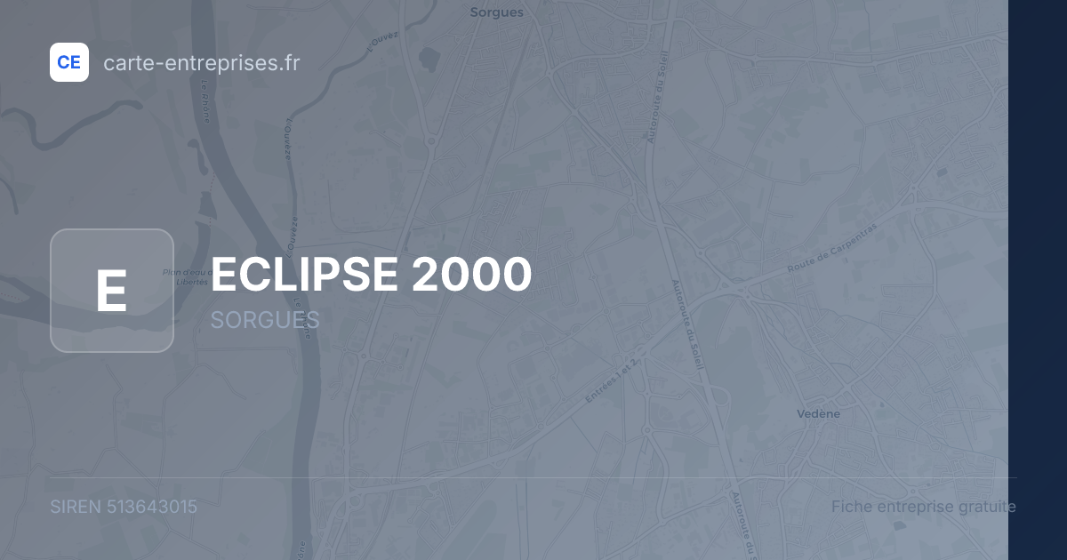 ECLIPSE 2000 — 513643015 — fiche entreprise