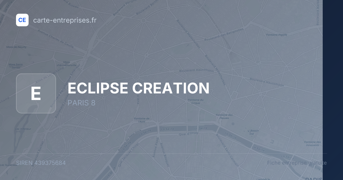 ECLIPSE CREATION — 439375684 — fiche entreprise