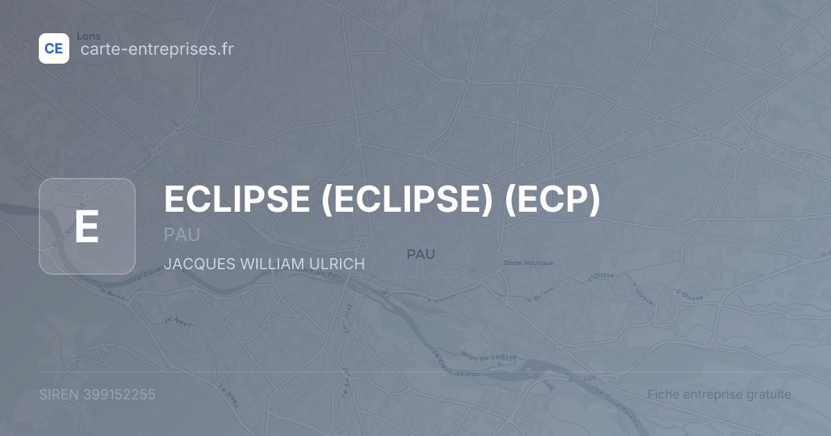 ECLIPSE (ECLIPSE) (ECP) — 399152255 — fiche entreprise