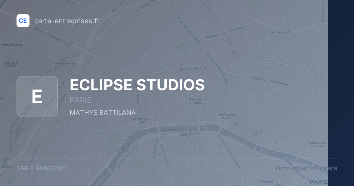 ECLIPSE STUDIOS — 944687425 — fiche entreprise