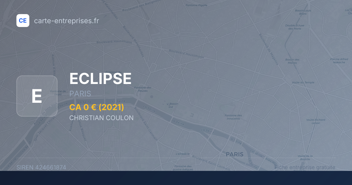 ECLIPSE — 424661874 — fiche entreprise