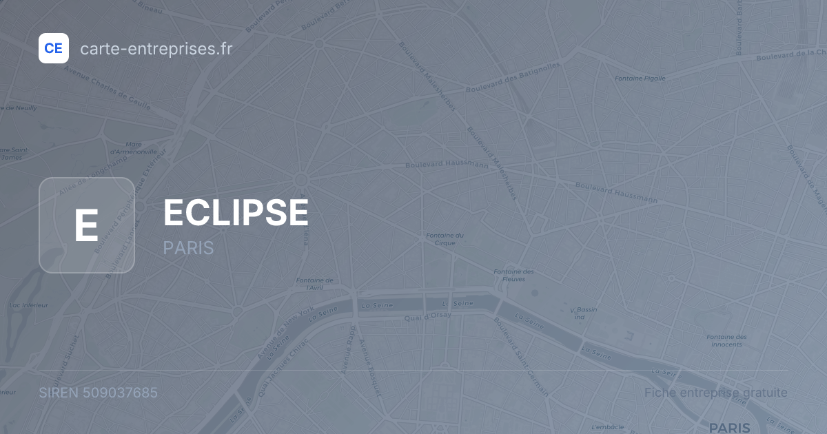 ECLIPSE — 509037685 — fiche entreprise