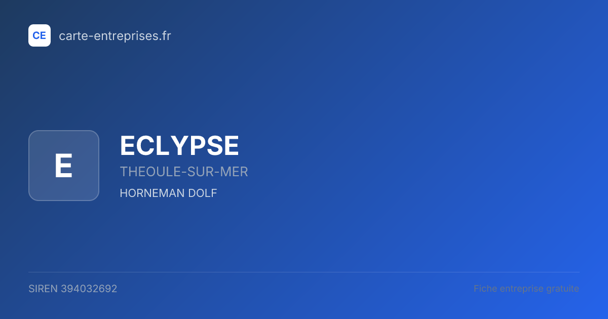 ECLYPSE — 394032692 — fiche entreprise