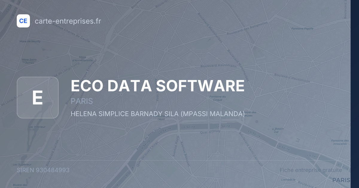 ECO DATA SOFTWARE — 930484993 — fiche entreprise