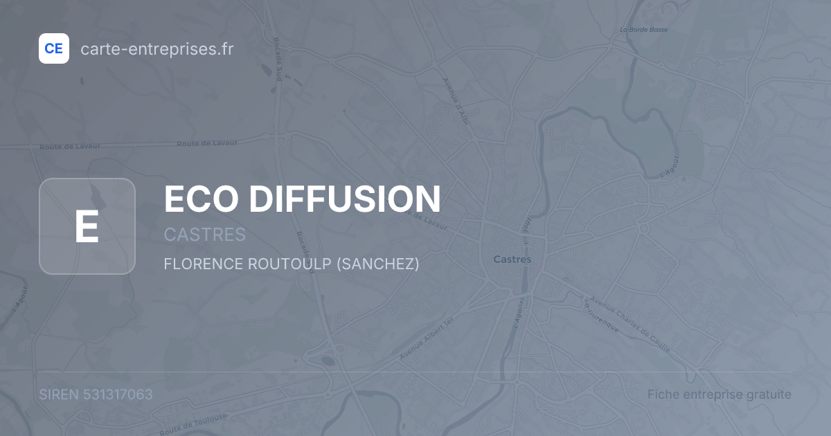 ECO DIFFUSION — 531317063 — fiche entreprise
