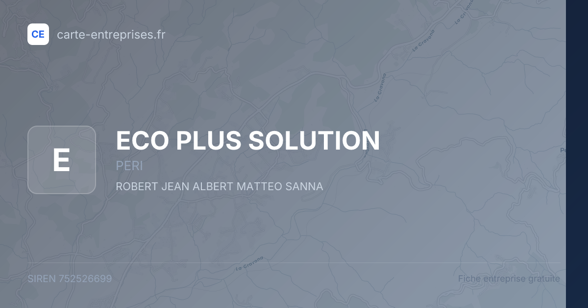 ECO PLUS SOLUTION — 752526699 — fiche entreprise