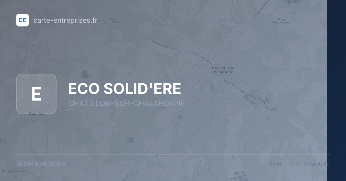 ECO SOLID'ERE — 894178094 — fiche entreprise