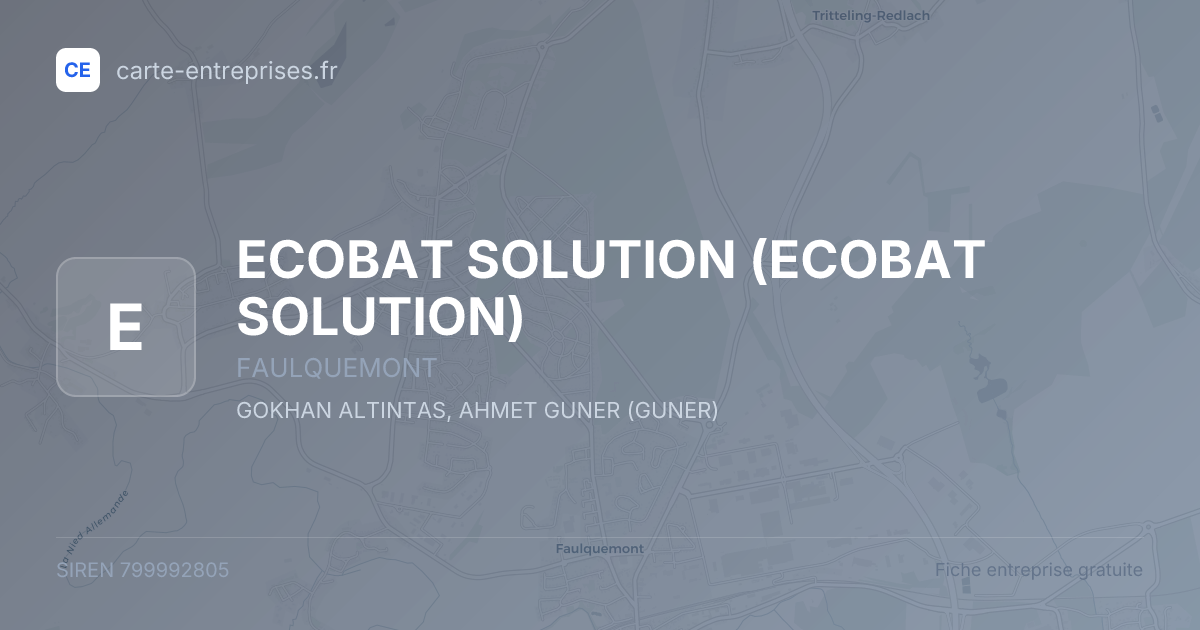ECOBAT SOLUTION — 799992805 — fiche entreprise