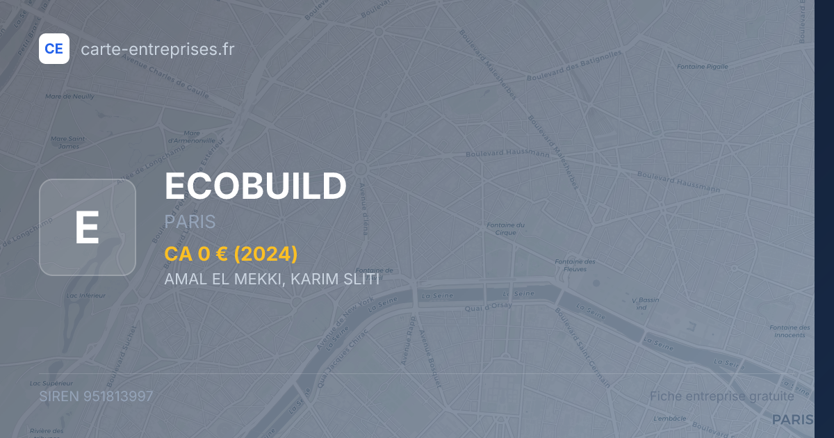 ECOBUILD — 951813997 — fiche entreprise