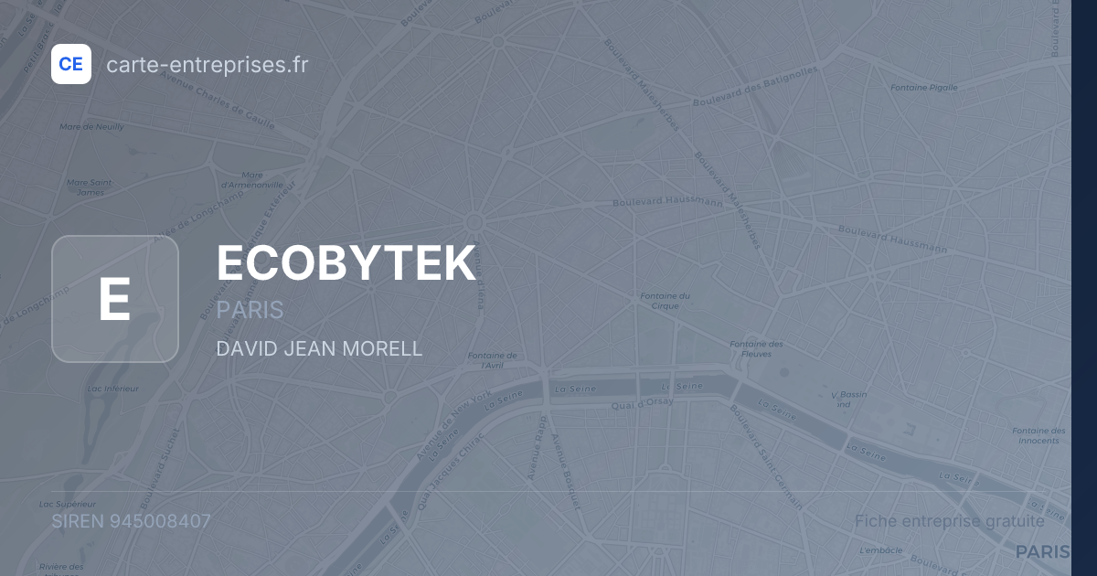 ECOBYTEK — 945008407 — fiche entreprise