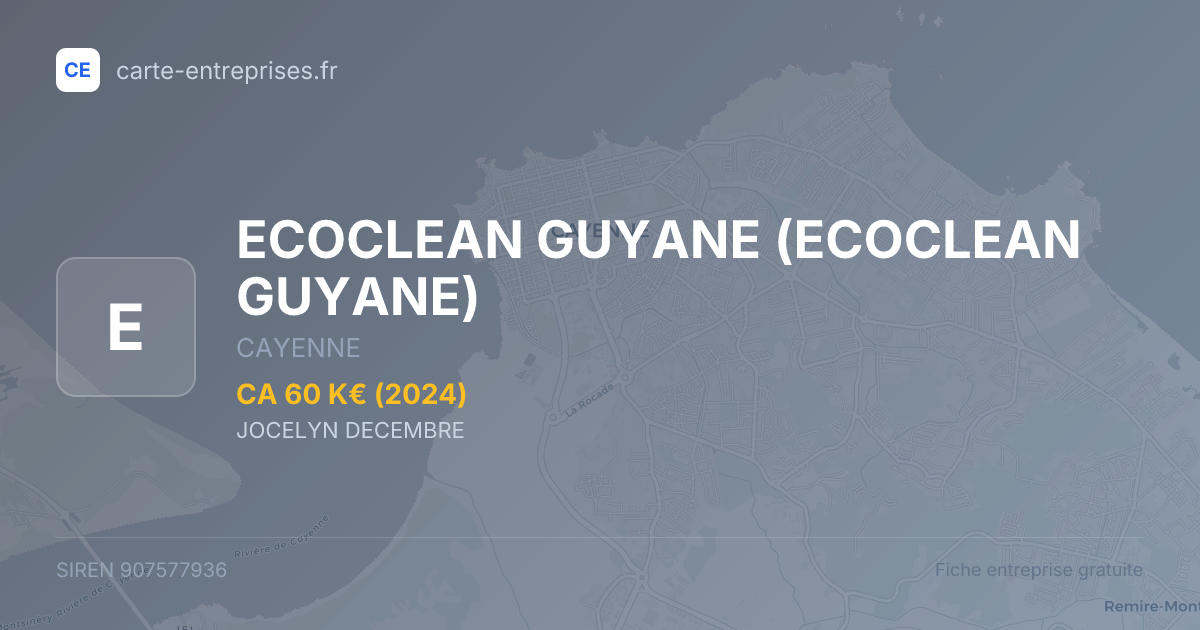 ECOCLEAN GUYANE — 907577936 — fiche entreprise