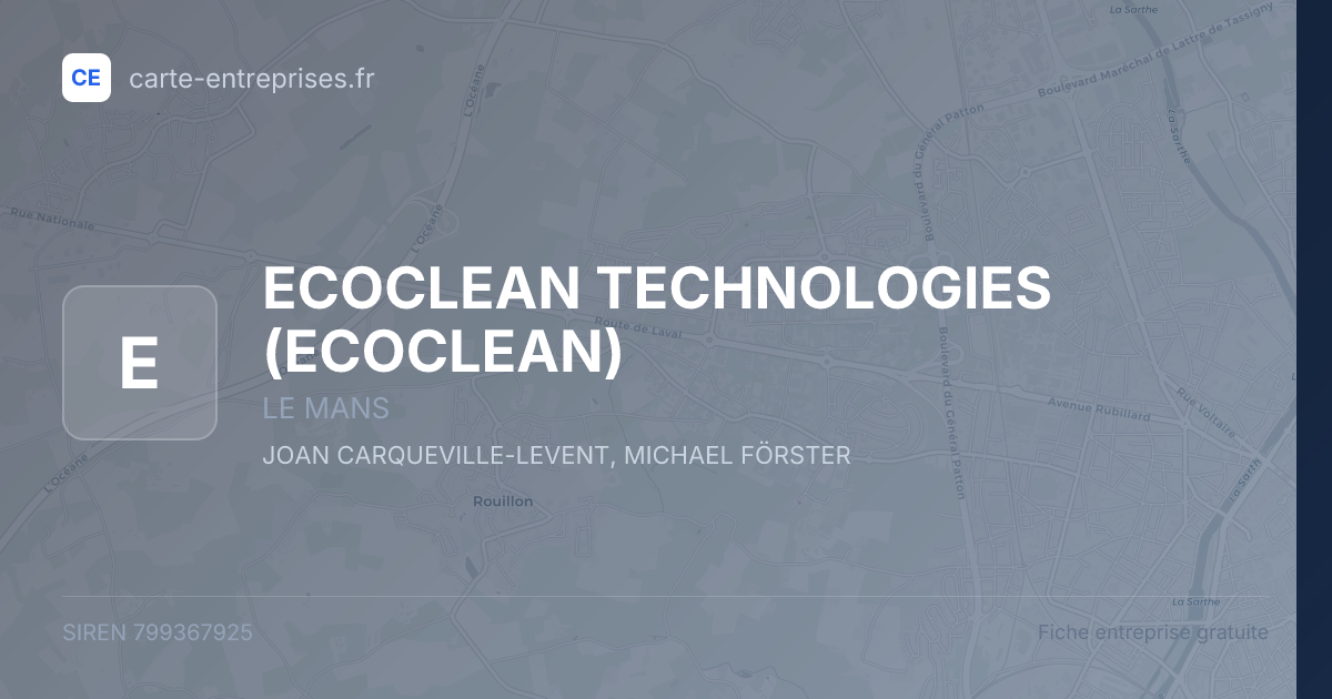 ECOCLEAN TECHNOLOGIES (ECOCLEAN) — 799367925 — fiche entreprise