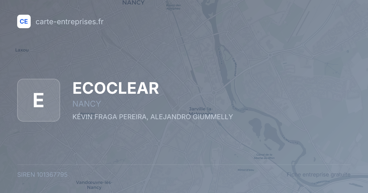 ECOCLEAR — 101367795 — fiche entreprise