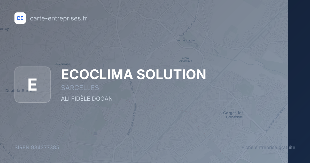 ECOCLIMA SOLUTION — 934277385 — fiche entreprise