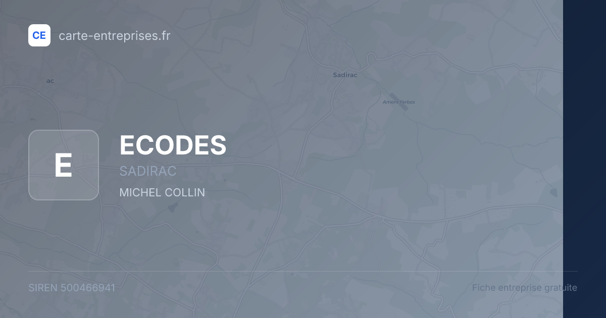 ECODES — 500466941 — fiche entreprise