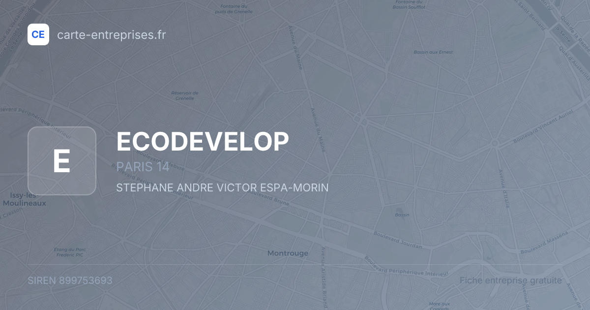 ECODEVELOP — 899753693 — fiche entreprise