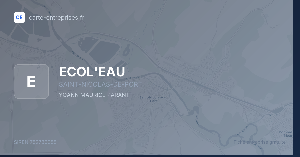 ECOL'EAU — 752736355 — fiche entreprise