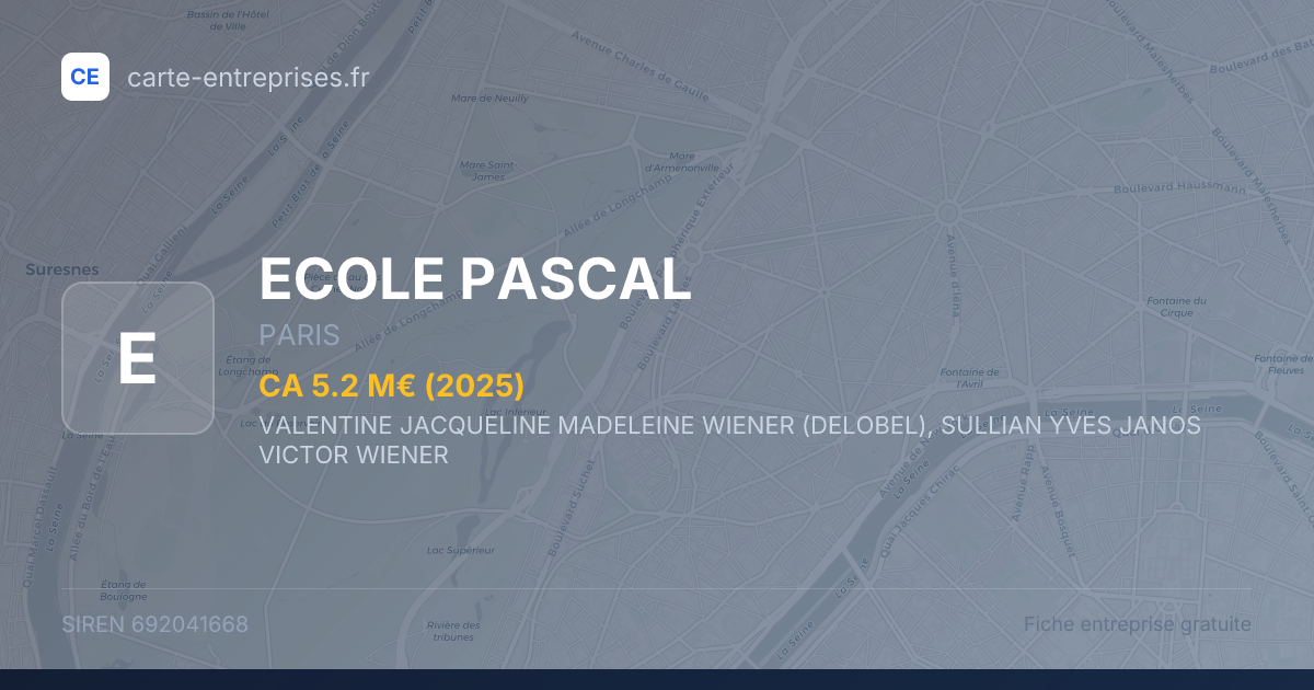 ECOLE PASCAL — 692041668 — fiche entreprise