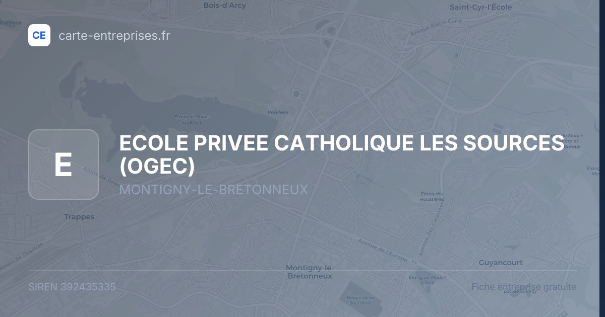 ECOLE PRIVEE CATHOLIQUE LES SOURCES (OGEC) — 392435335 — fiche entreprise