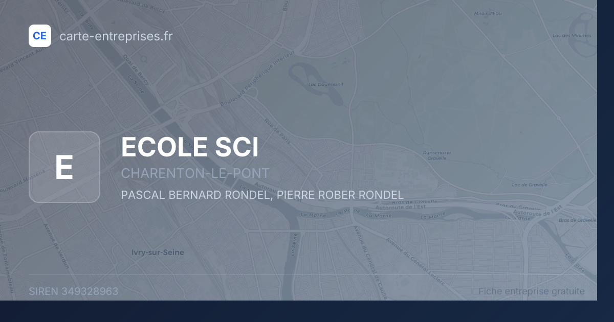 ECOLE SCI — 349328963 — fiche entreprise
