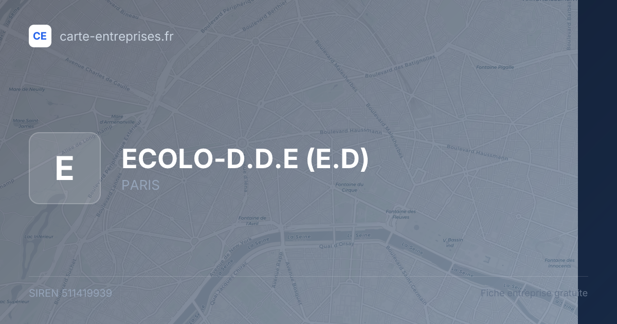 ECOLO-D.D.E (E.D) — 511419939 — fiche entreprise