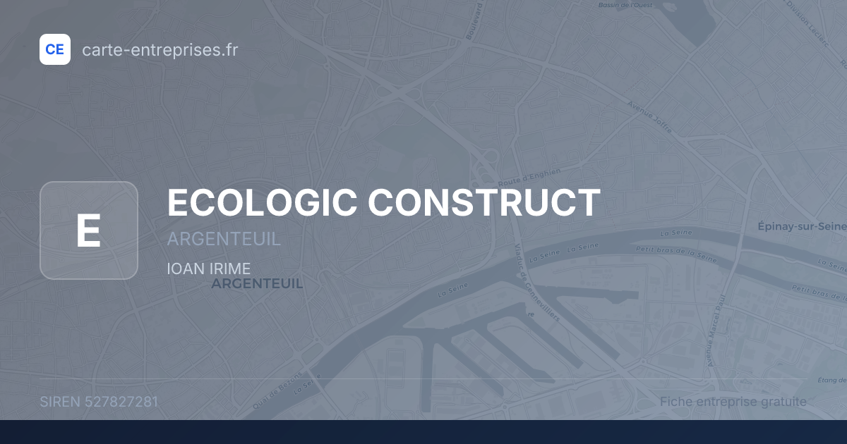 ECOLOGIC CONSTRUCT — 527827281 — fiche entreprise