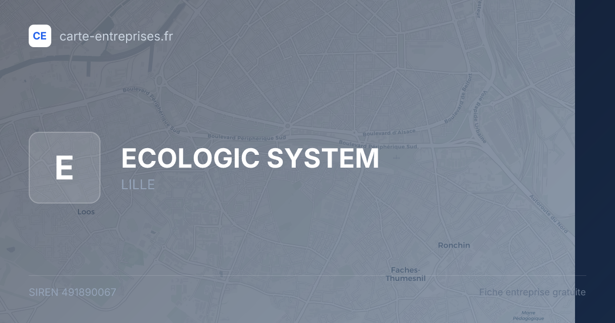 ECOLOGIC SYSTEM — 491890067 — fiche entreprise