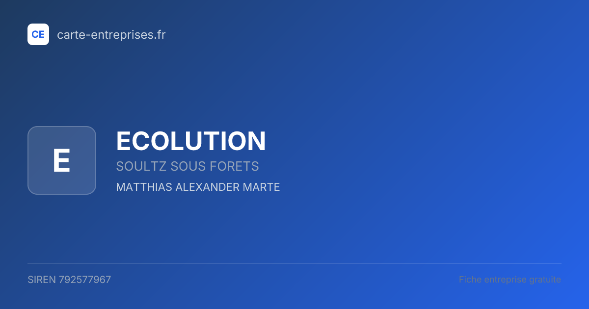 ECOLUTION — 792577967 — fiche entreprise