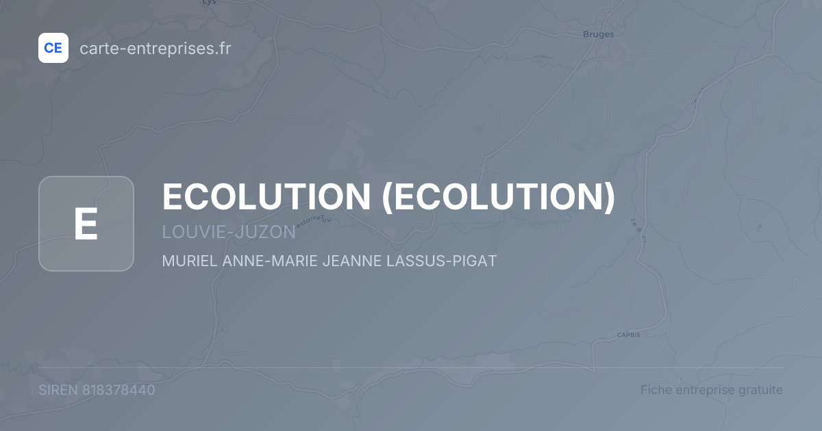 ECOLUTION — 818378440 — fiche entreprise