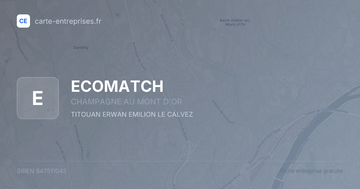 ECOMATCH — 847511045 — fiche entreprise