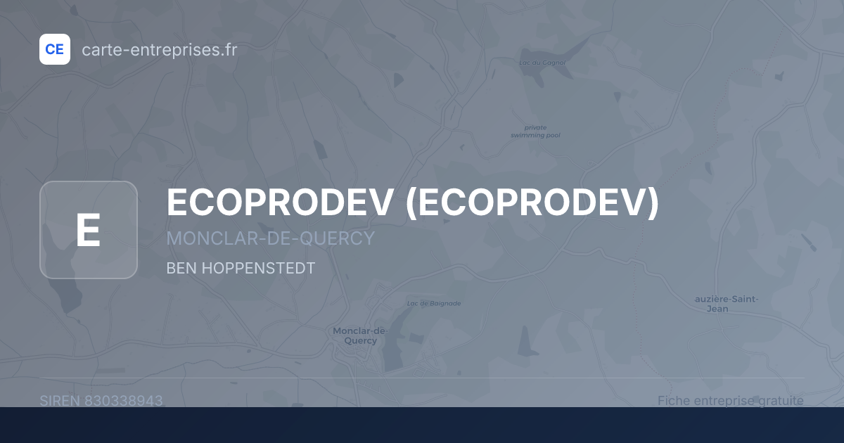 ECOPRODEV — 830338943 — fiche entreprise