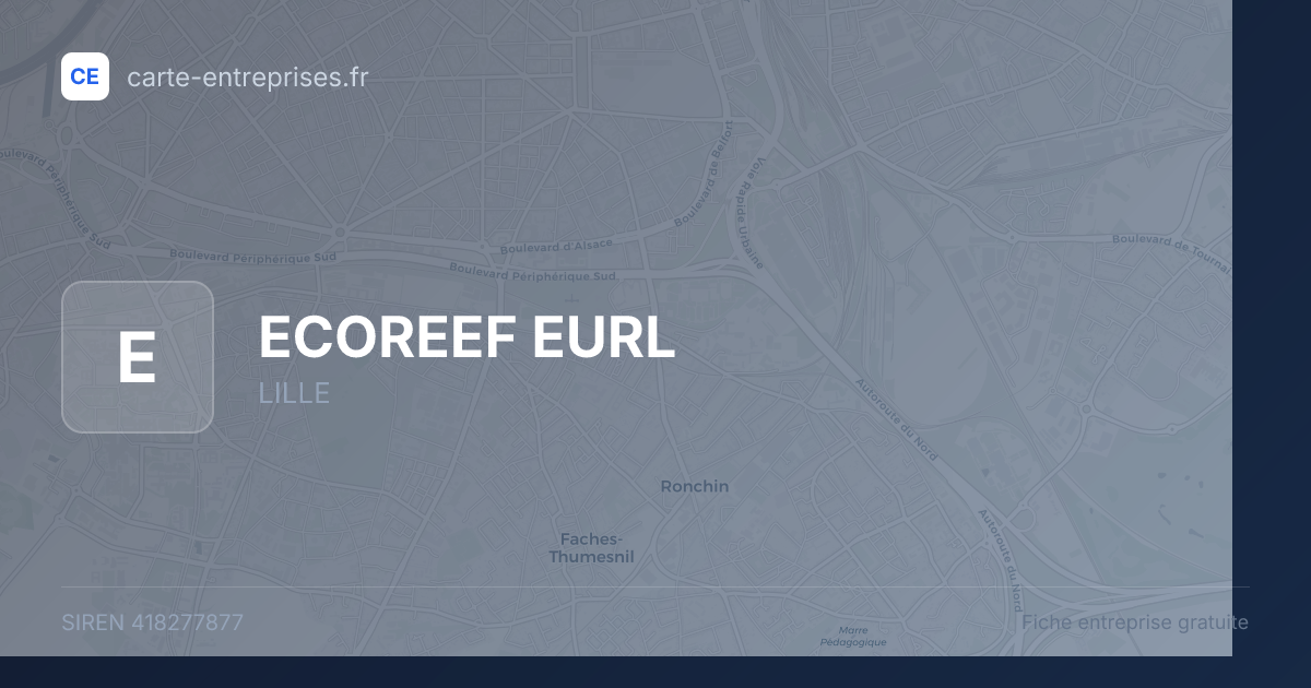 ECOREEF EURL — 418277877 — fiche entreprise