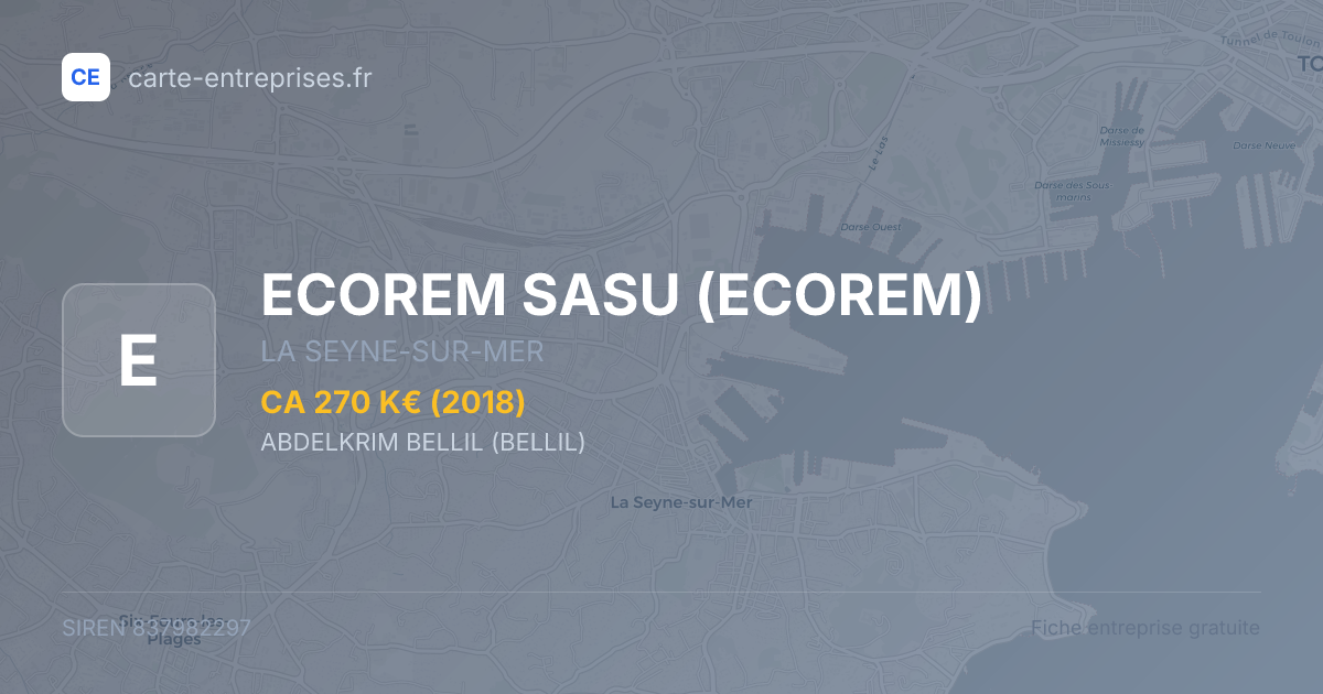 ECOREM SASU (ECOREM) — 837982297 — fiche entreprise