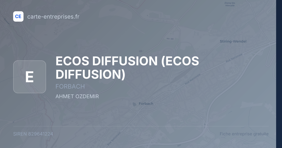 ECOS DIFFUSION — 829641224 — fiche entreprise