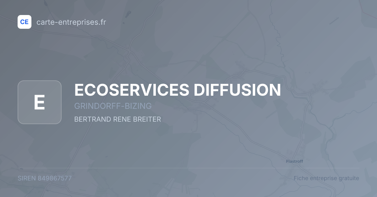 ECOSERVICES DIFFUSION — 849867577 — fiche entreprise