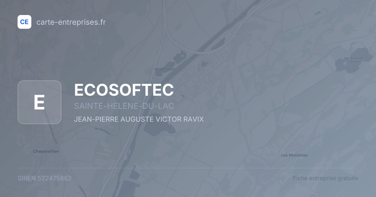 ECOSOFTEC — 522475862 — fiche entreprise