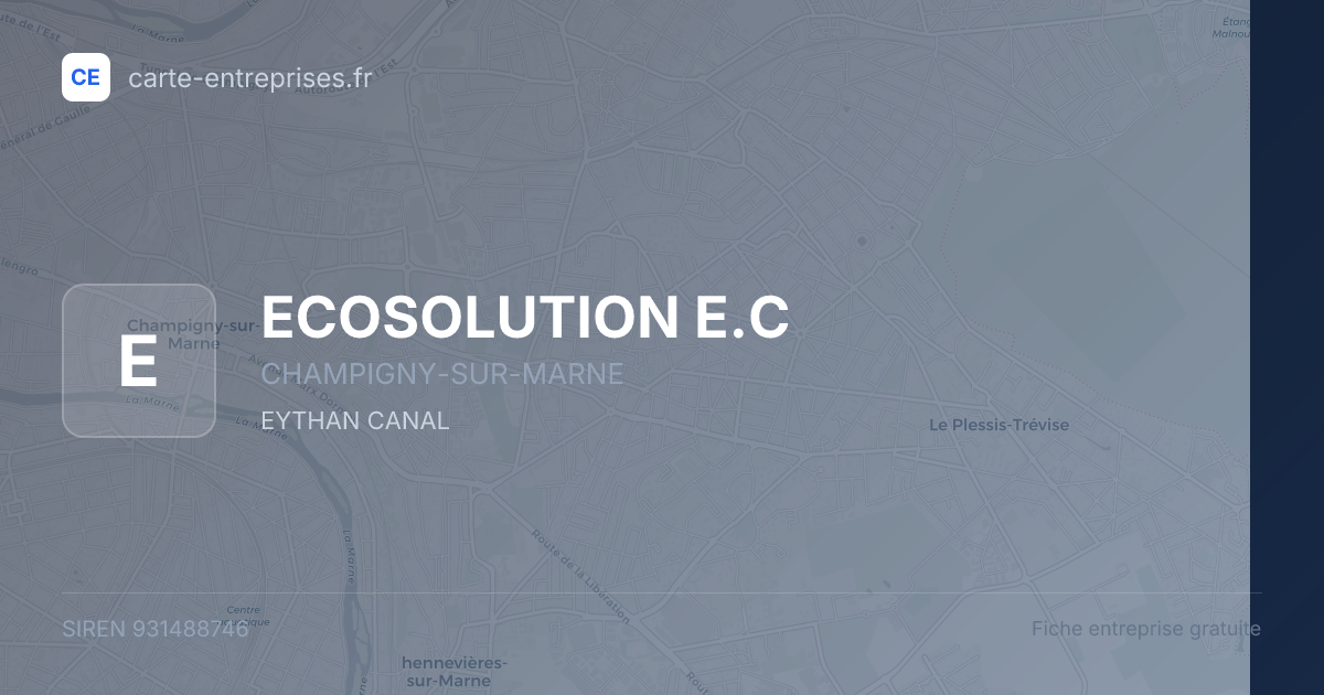 ECOSOLUTION E.C — 931488746 — fiche entreprise