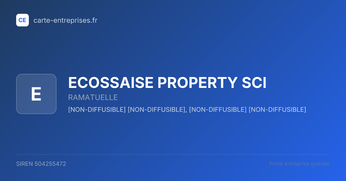 ECOSSAISE PROPERTY SCI — 504255472 — fiche entreprise
