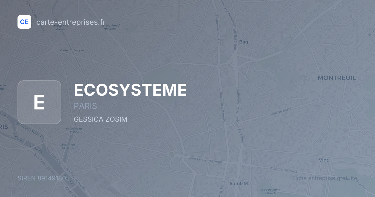 ECOSYSTEME — 891491805 — fiche entreprise