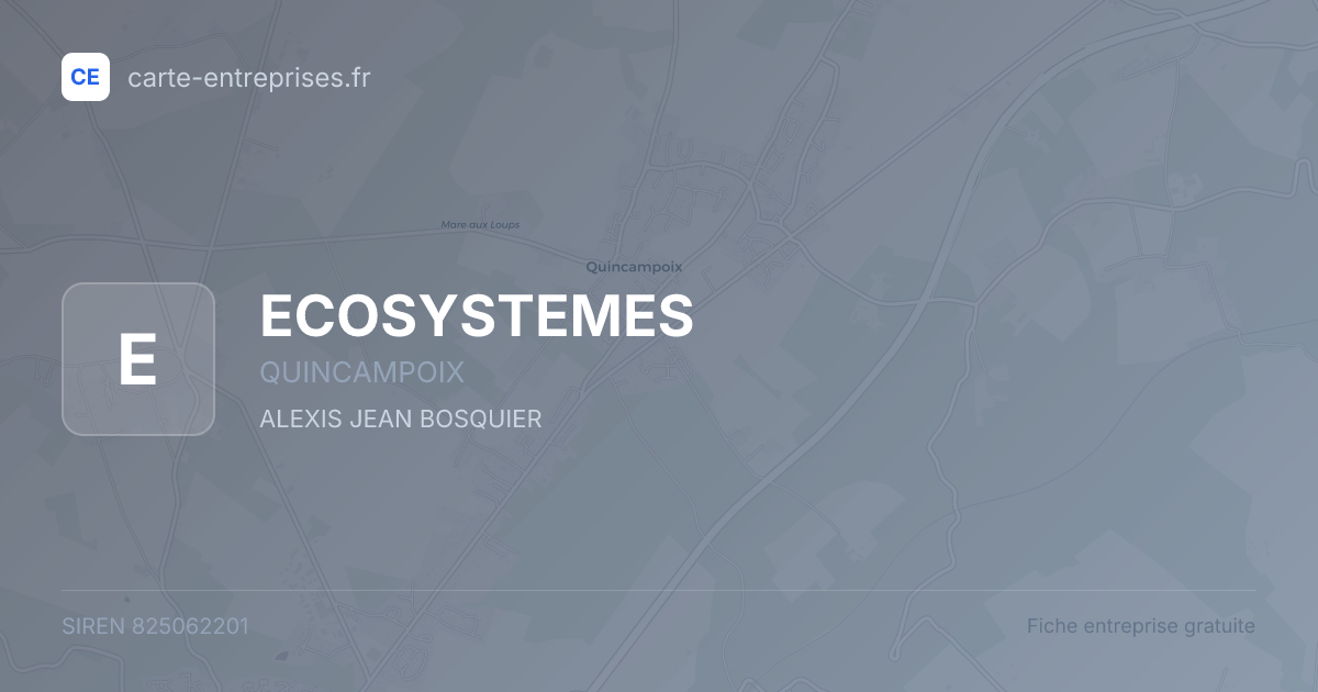 ECOSYSTEMES — 825062201 — fiche entreprise