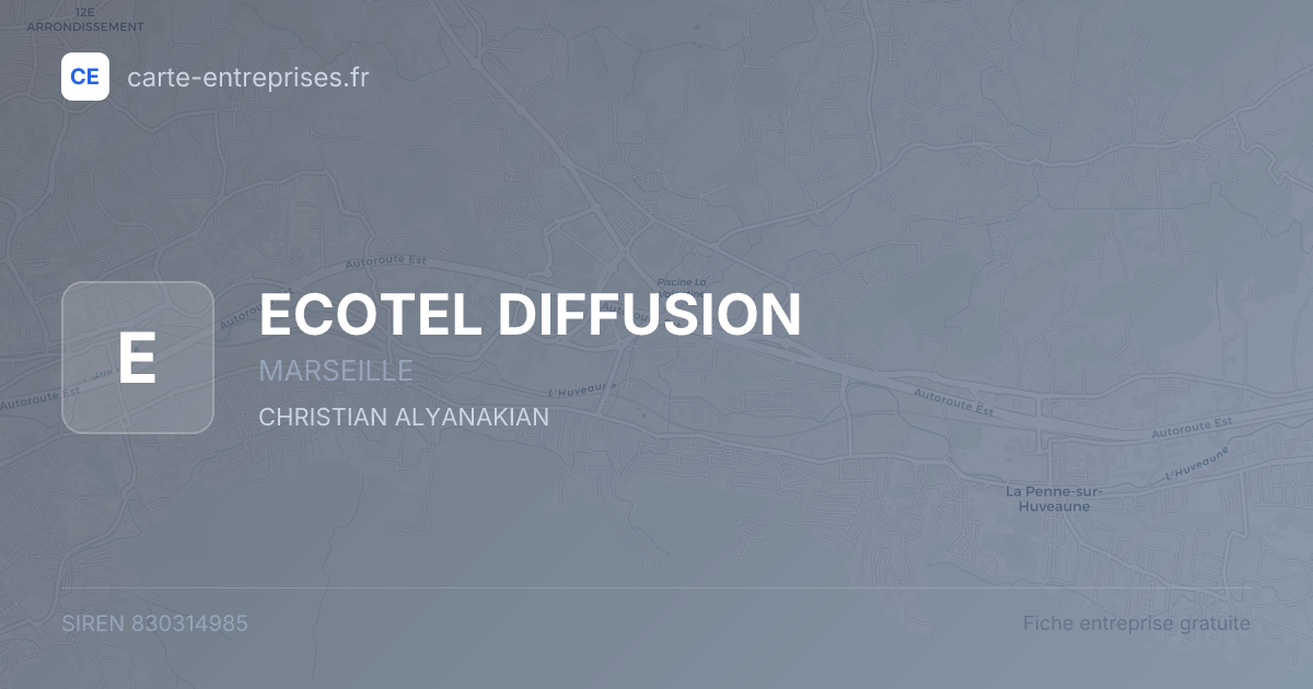 ECOTEL DIFFUSION — 830314985 — fiche entreprise