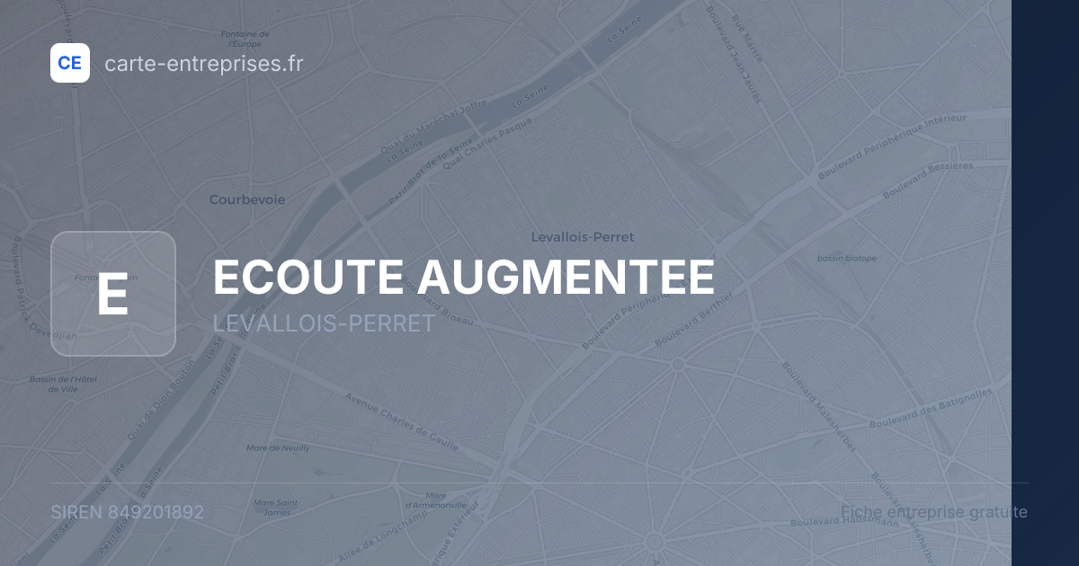 ECOUTE AUGMENTEE — 849201892 — fiche entreprise