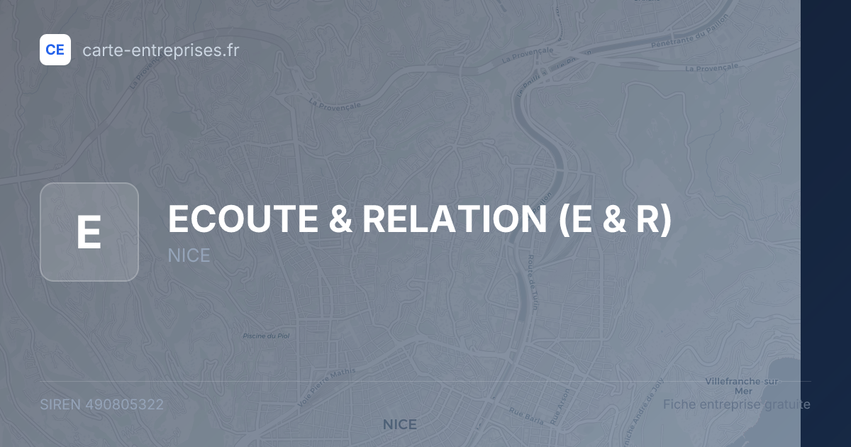 ECOUTE & RELATION (E & R) — 490805322 — fiche entreprise