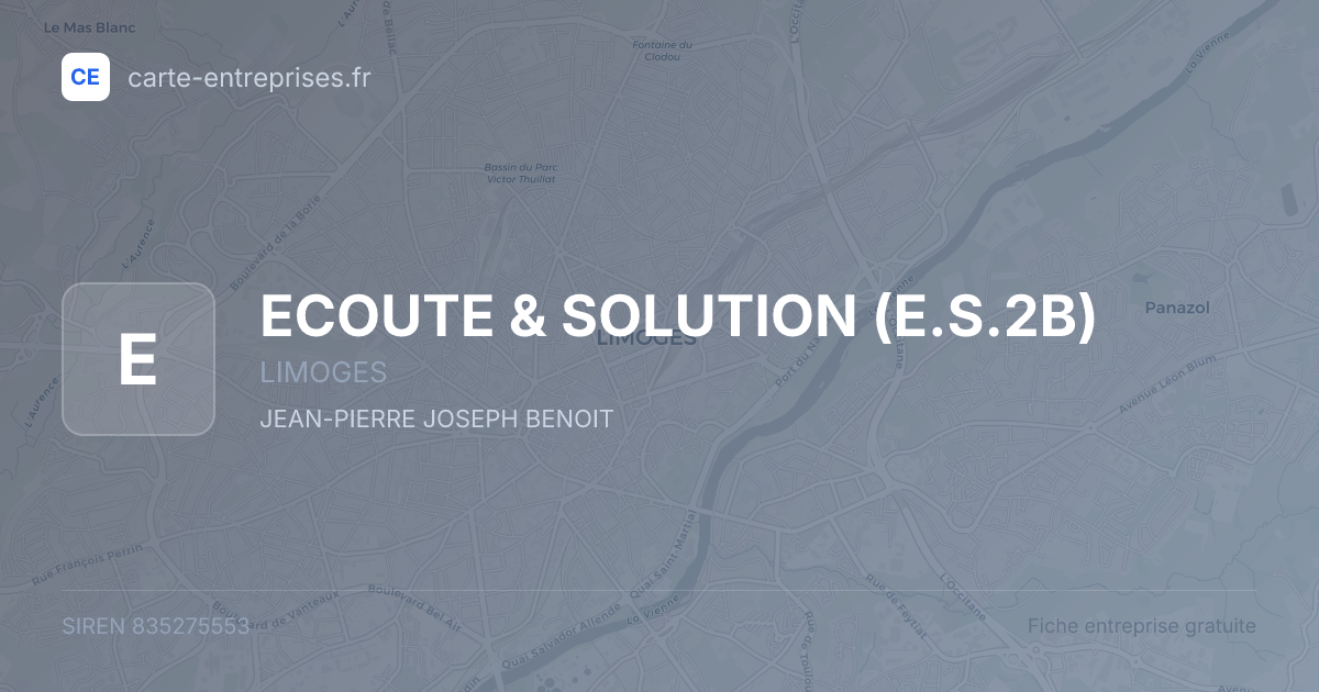 ECOUTE & SOLUTION (E.S.2B) — 835275553 — fiche entreprise