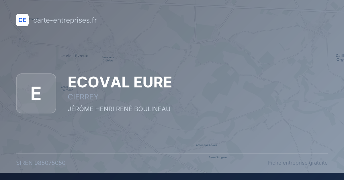 ECOVAL EURE — 985075050 — fiche entreprise