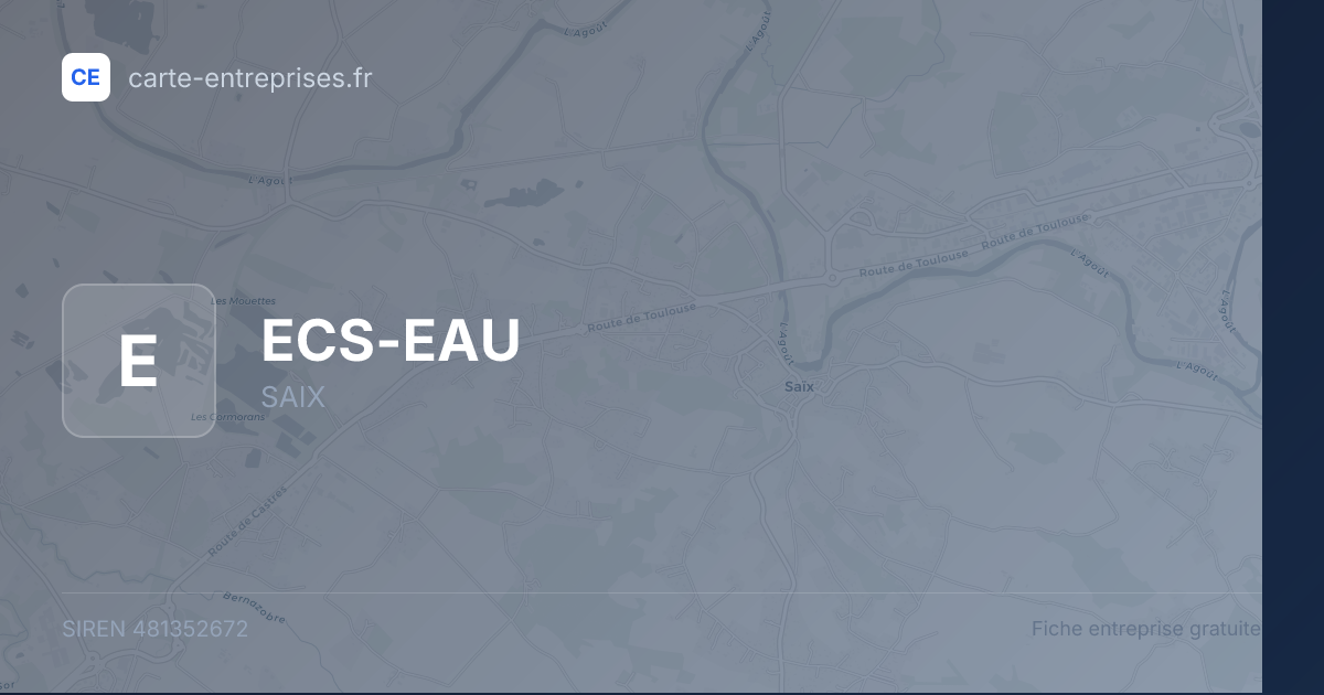 ECS-EAU — 481352672 — fiche entreprise